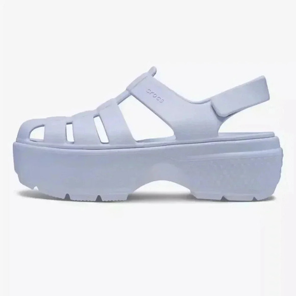 CROCS NWT Stomp Fisherman Sandals Platform Dreamscape purple 6 womens - Picture 2 of 10